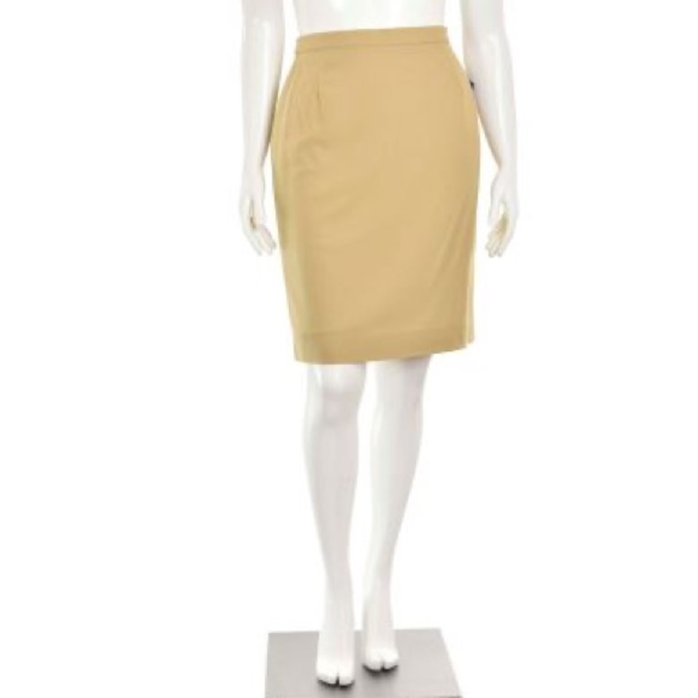 Handmade Khaki Knee Length Pencil Skirt